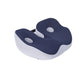 Seat cushion at three quarter angle, light grey bird eye polyester wrapping the rim and base