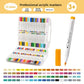 Seventy two color acrylic marker set in a clear case with a single soft brush marker