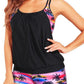 Women Two Piece Swimsuit Vest Style | top down arrangement layout