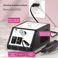 Desktop nail drill power box with a speed dial and a forward reverse switch