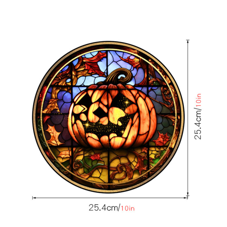 Halloween wooden sign printed with a seasonal design, square hanging plaque for a door or wall