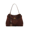 Genuine Leather Frosted Suede - Suede Deep Coffee Large
