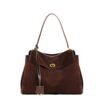 Genuine Leather Frosted Suede Tote | real daily setup
