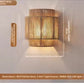 Hemp rope wall lamp with dimension labels for a 23 cm diameter, 25 cm height and 12 cm projection