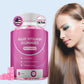 Close view of a soft fruity hair growth gummy with biotin and vitamins