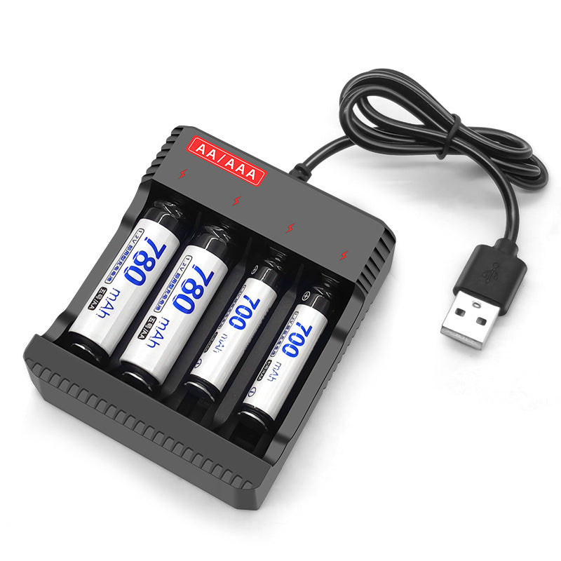 Smart turn light battery charger four-slot USB charger