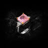 J1938002 pink stone cube sugar, copper alloy