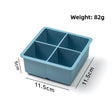 4 Cavities Large Cube Tray, Steel Blue