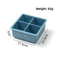 Four cavity large cube tray without lid, 11.5 by 11.5 by 5 cm, 82 g, option 4 Cavities Large Cube Tray, Steel Blue
