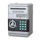 ATM piggy bank with a coin slot on top and a keypad code lock on the front