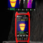 Red Tooltop ET14S multimeter showing a thermal image of a warm cup with infrared comparison thumbnails above