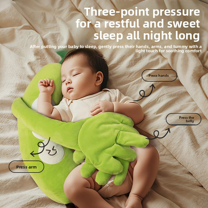 Close up of the soft plush fabric texture on the baby soother pillow