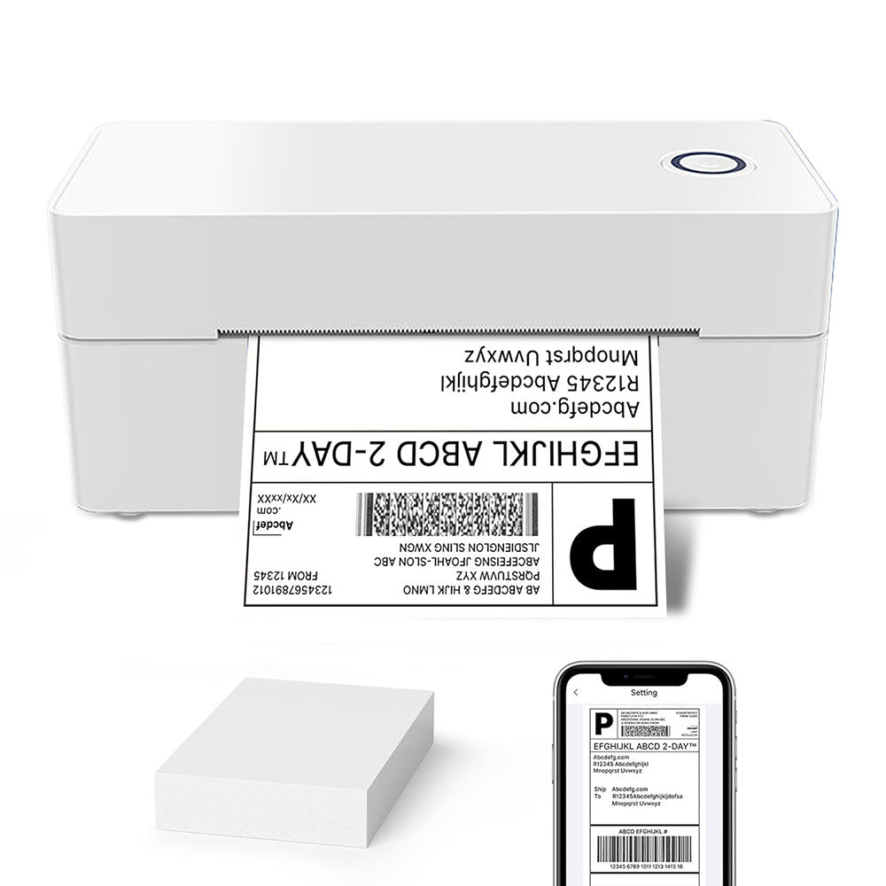 Close view of the thermal label printer print head and paper path