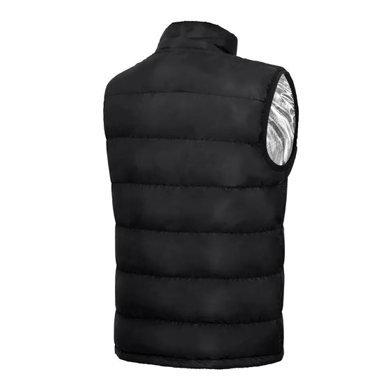 Mens USB Heated Quilted Vest with 9 Heating Panels