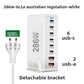 Multi port GaN desktop charger with PD fast charge USB C and QC fast charge USB A ports