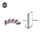 G23 titanium piercing stud with a curved row of marquise cubic zirconia stones