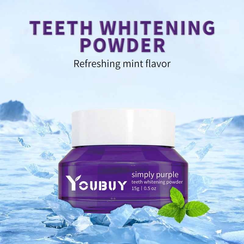 Mint teeth whitening tooth powder jar front view