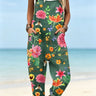 L | US 10 / EU 42 / Dark Green Floral Print