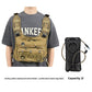 Overview of the tactical hydration chest pack showing harness, pockets and tube