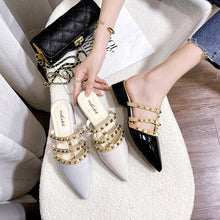 Pointed-Toe Studded Mules for Women