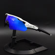 Black White Frame Blue Lens