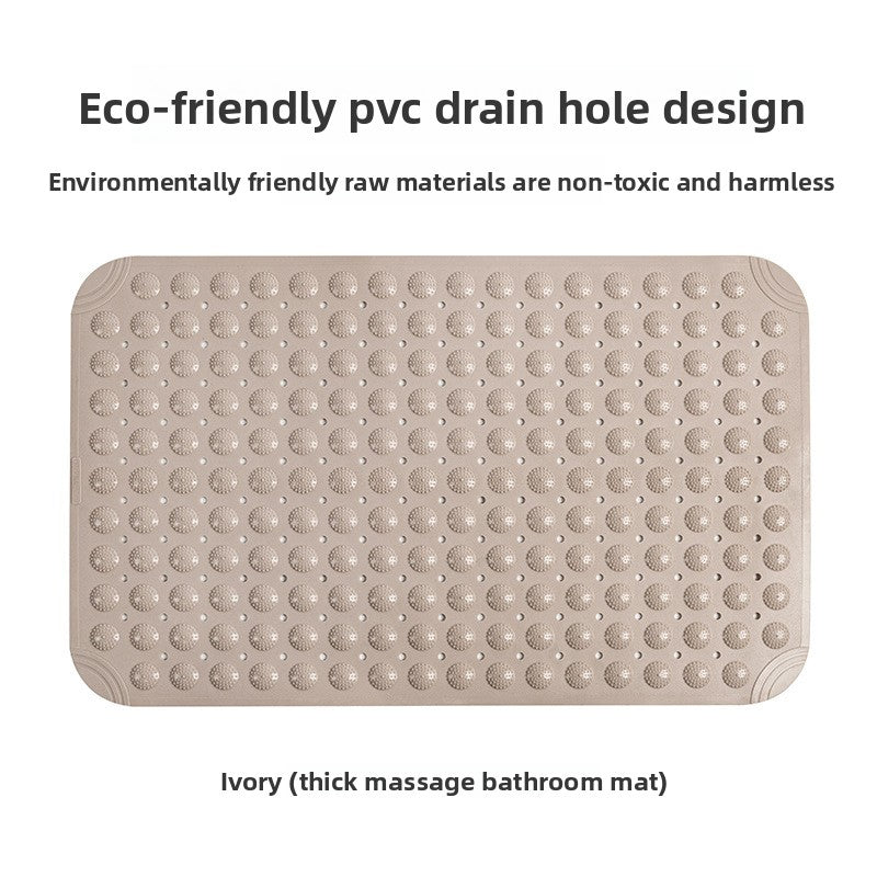 Corner detail of the PVC bath mat, moulded fan lines and low bead around the edge