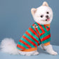 Back view of the fleece dog sweater showing the D-ring leash loop between the shoulders