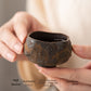 Handmade Rock Clay Tea Cup Japanese Wabi-Sabi Style