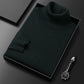 Men's slim-fit turtleneck sweater folded to show the fine knit