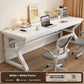 White top desk with a white frame and desk accessories, White Frame Cream White, 80x60x75cm