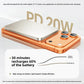 Slim magnetic power bank held against the back of a phone with the ring aligned