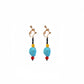 Handmade bohemian clip-on earrings with tassel and bead drop detail, zinc alloy frame, studio shot on white background
