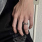Geometric Flame Design Titanium Steel Ring