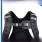 Close up of weighted vest material and stitching texture