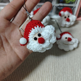 Handmade Wool Crochet Santa Claus Bag Charm