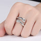 Adjustable Open Hugging Hands Ring