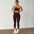 Coffee brown set khaki trim