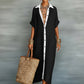 Women's Cotton-Linen Color Block Dress | everyday wear styled scene