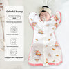 Baby Swaddle Sleeping Bag - Bamboo Cotton Rainbow Bunny Cool