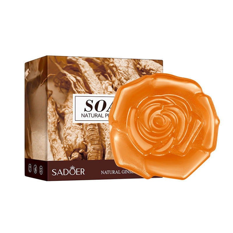 Soap unwrapped showing top label and essential oil notes