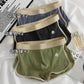 Ribbed cotton boxer briefs showing the contrast elastic waistband and leg trim