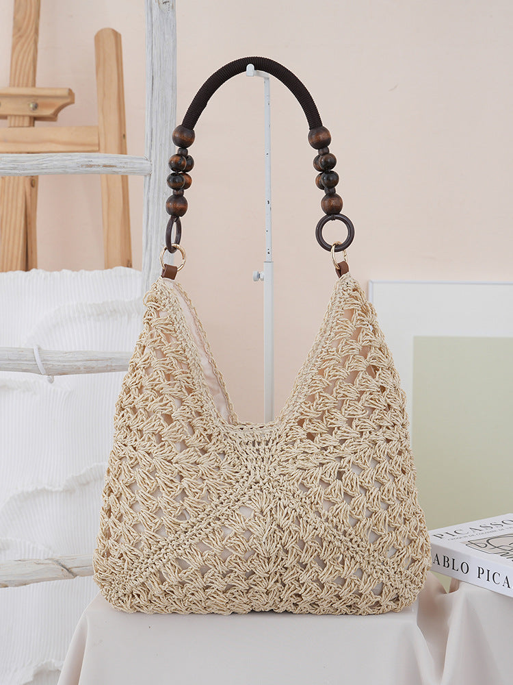 Woven Straw Shoulder Bag, Everyday Bag for Busy Day, Simple Errand, daily routine with Practical Value, Cleaner Use, and E...
