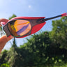 Gray Frame RedTemples Red Lens With Case