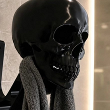 Black Skull Helmet Stand, Wall Mounted