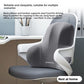 Ergonomic seat cushion set front view, U-cut seat and lumbar pad together