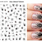 Halloween nail art stickers with witches, cats and crescent moon designs