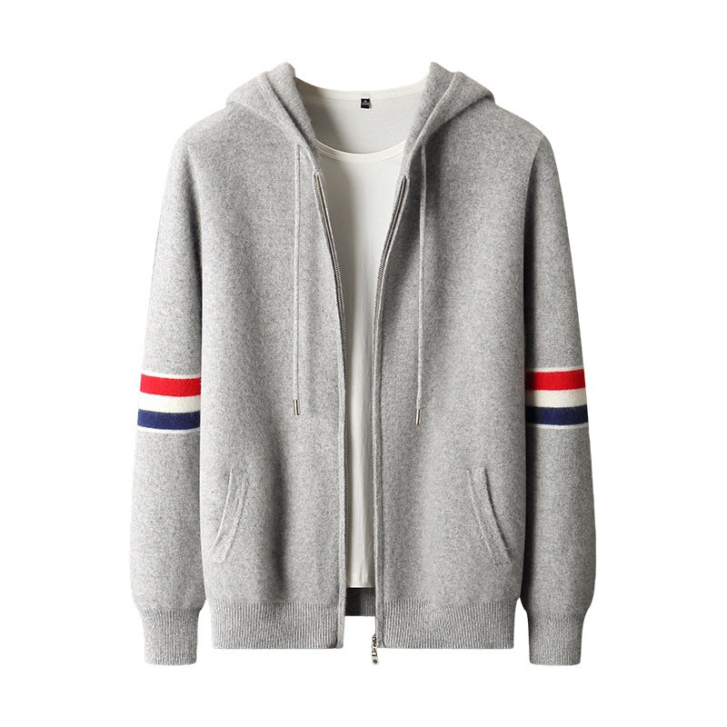 Double-sleeved knitted loose-fitting sweater coat