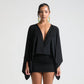Women's V-Neck A-Line Mini Dress for Casual Day, Trip, Relaxed Outing with Easy Styling | evening warm ambience styling