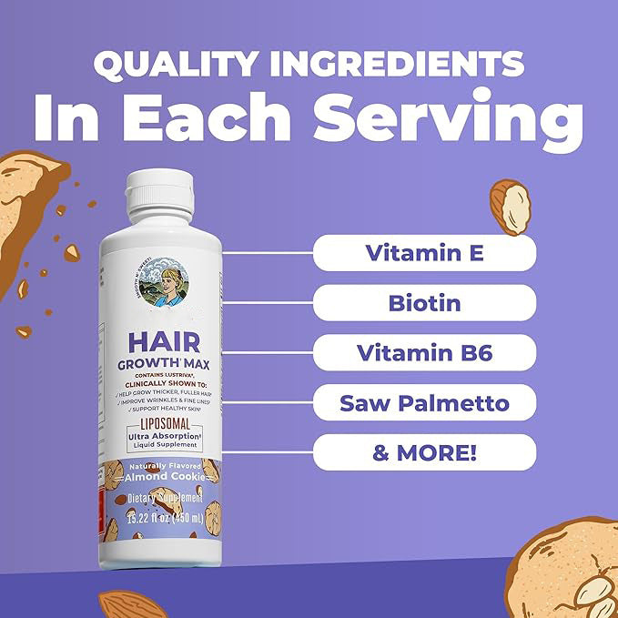 Granule hair supplement measured out for a daily dose