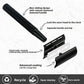 Matte black safety razor shown in parts, textured handle beside the closed comb head and blade